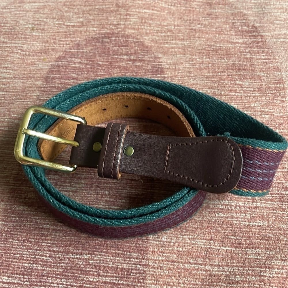 Genuine Leather Stylish Brown and Green Men's Belt